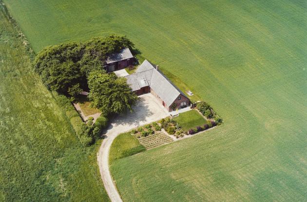 Aerial photo of Danish country estate