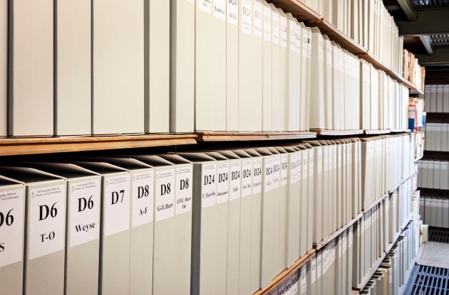 The shelves in Det Kgl. Bibliotek's orchestral collection