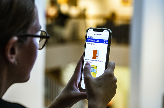 The database of journals - tidsskrift.dk - on mobile