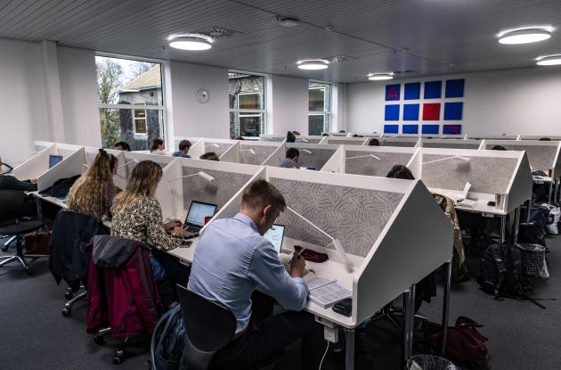 Students in reading room